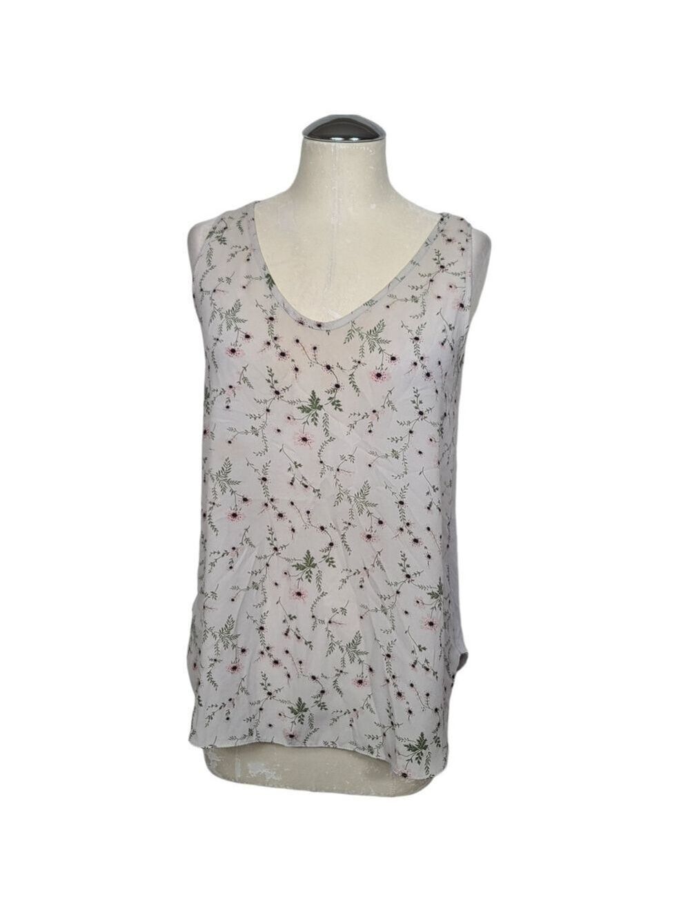 LOFT Floral Leaf Print Tank Top S